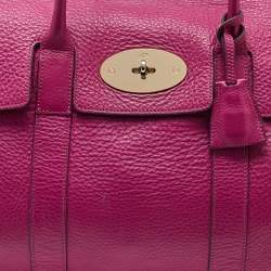 Pre Owned Mulberry Fuschia Grained Leather Bayswater Satchel