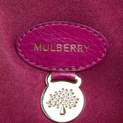 Pre Owned Mulberry Fuschia Grained Leather Bayswater Satchel