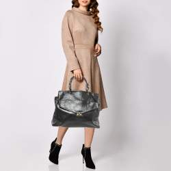 Mulberry Dark Grey Patent and Leather Neely Tote