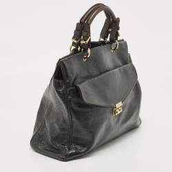 Mulberry Dark Grey Patent and Leather Neely Tote