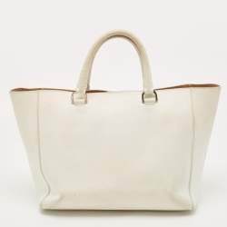 Mulberry White Ostrich Embossed and Leather Willow Tote