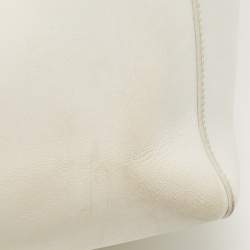Mulberry White Ostrich Embossed and Leather Willow Tote