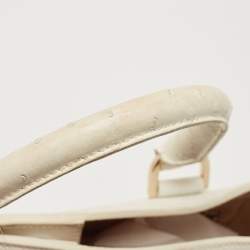 Mulberry White Ostrich Embossed and Leather Willow Tote