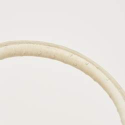 Mulberry White Ostrich Embossed and Leather Willow Tote