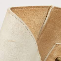 Mulberry White Ostrich Embossed and Leather Willow Tote