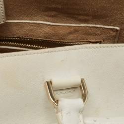 Mulberry White Ostrich Embossed and Leather Willow Tote