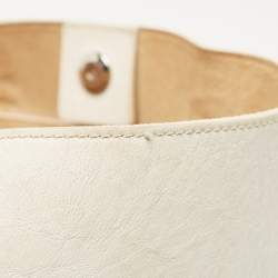 Mulberry White Ostrich Embossed and Leather Willow Tote