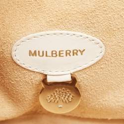 Mulberry White Ostrich Embossed and Leather Willow Tote