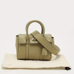 Pre Owned Mulberry Olive Green Leather Mini Bayswater Satchel