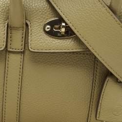 Pre Owned Mulberry Olive Green Leather Mini Bayswater Satchel