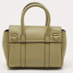 Pre Owned Mulberry Olive Green Leather Mini Bayswater Satchel
