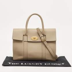 Pre Owned Mulberry Beige Grained Leather Bayswater Satchel