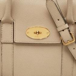 Pre Owned Mulberry Beige Grained Leather Bayswater Satchel