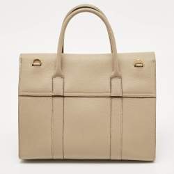 Pre Owned Mulberry Beige Grained Leather Bayswater Satchel