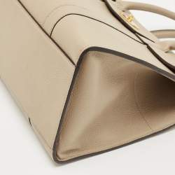 Pre Owned Mulberry Beige Grained Leather Bayswater Satchel