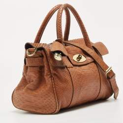 Mulberry Brown Python Embossed Leather Small Bayswater Satchel
