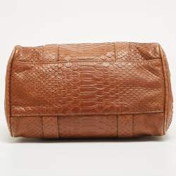 Mulberry Brown Python Embossed Leather Small Bayswater Satchel