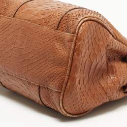 Mulberry Brown Python Embossed Leather Small Bayswater Satchel
