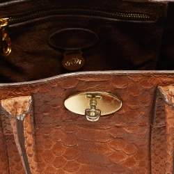 Mulberry Brown Python Embossed Leather Small Bayswater Satchel