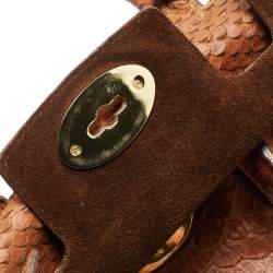 Mulberry Brown Python Embossed Leather Small Bayswater Satchel