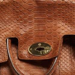 Mulberry Brown Python Embossed Leather Small Bayswater Satchel
