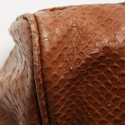 Mulberry Brown Python Embossed Leather Small Bayswater Satchel