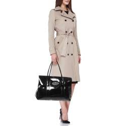 Pre Owned Mulberry Black Patent Leather Bayswater Satchel