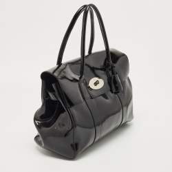 Pre Owned Mulberry Black Patent Leather Bayswater Satchel