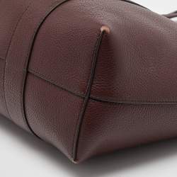 Pre Owned Mulberry Burgundy Leather Small Bayswater Shopper Tote