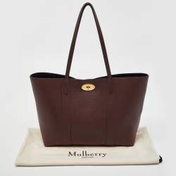 Pre Owned Mulberry Burgundy Leather Small Bayswater Shopper Tote