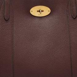 Pre Owned Mulberry Burgundy Leather Small Bayswater Shopper Tote