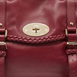 Pre Owned Mulberry Burgundy Leather Oversized Alexa Top Handle Bag