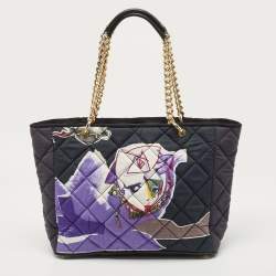 Mulberry Black/Multicolor Quilted Fabric Julie Verhoeven Tote