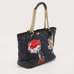 Mulberry Black/Multicolor Quilted Fabric Julie Verhoeven Tote