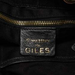 Pre Owned Mulberry x Giles Black Leather Spike Studded Shoulder Bag