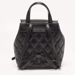 Pre Owned Mulberry Black Quilted Leather Mini Bayswater Backpack