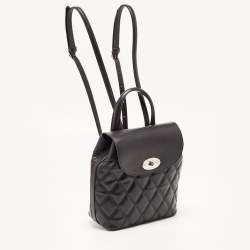 Pre Owned Mulberry Black Quilted Leather Mini Bayswater Backpack