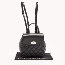 Pre Owned Mulberry Black Quilted Leather Mini Bayswater Backpack