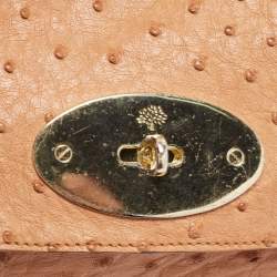 Pre Owned Mulberry Brown Ostrich Lily Shoulder Bag