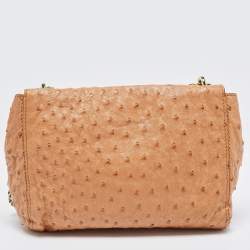 Pre Owned Mulberry Brown Ostrich Lily Shoulder Bag