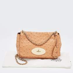 Pre Owned Mulberry Brown Ostrich Lily Shoulder Bag