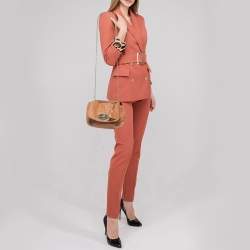 Pre Owned Mulberry Brown Ostrich Lily Shoulder Bag