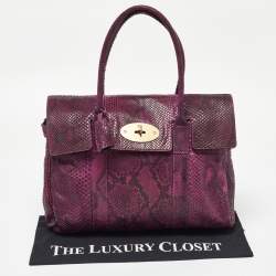 Mulberry Purple Python Bayswater Satchel