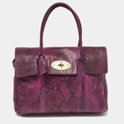 Mulberry Purple Python Bayswater Satchel