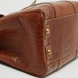 Mulberry Brown Croc Embossed Leather Bayswater Satchel