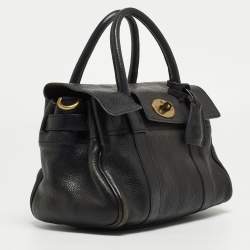 Mulberry Black Grain Leather Small Bayswater Satchel