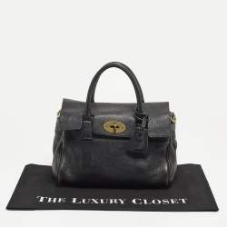 Mulberry Black Grain Leather Small Bayswater Satchel
