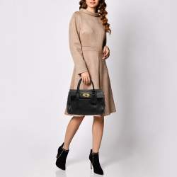 Mulberry Black Grain Leather Small Bayswater Satchel