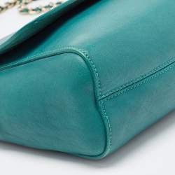 Pre Owned Mulberry Green Leather Medium Lily Shoulder Bag