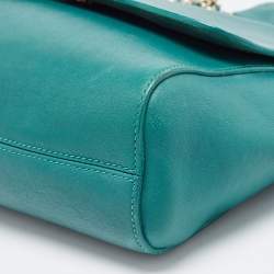 Pre Owned Mulberry Green Leather Medium Lily Shoulder Bag